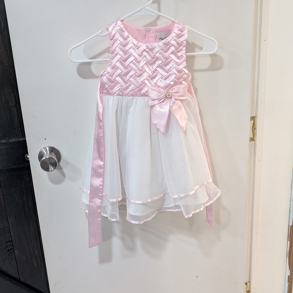 Rare Editions Pink and White Layered Dress